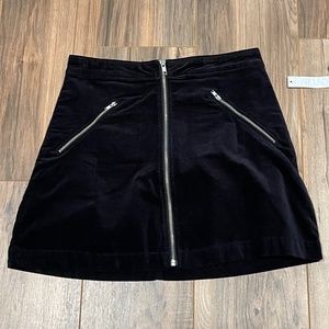 Abound Mini Skirt. Black Velvet Zippered. Sz S